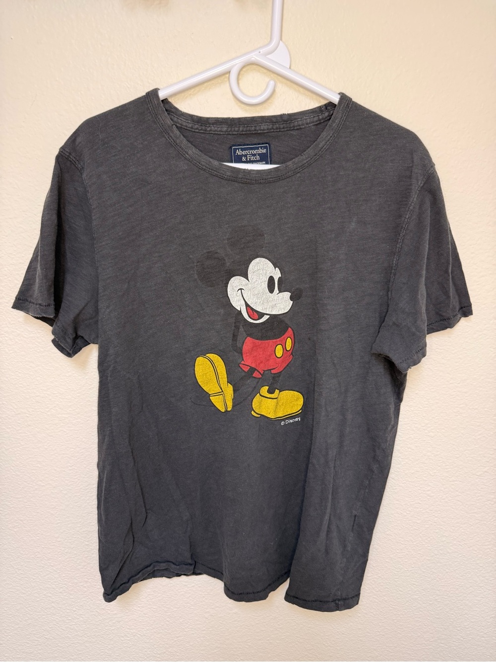 Vintage Abercrombie & Fitch Mickey Mouse T-Shirt Gray Adult Large Y2K Distress